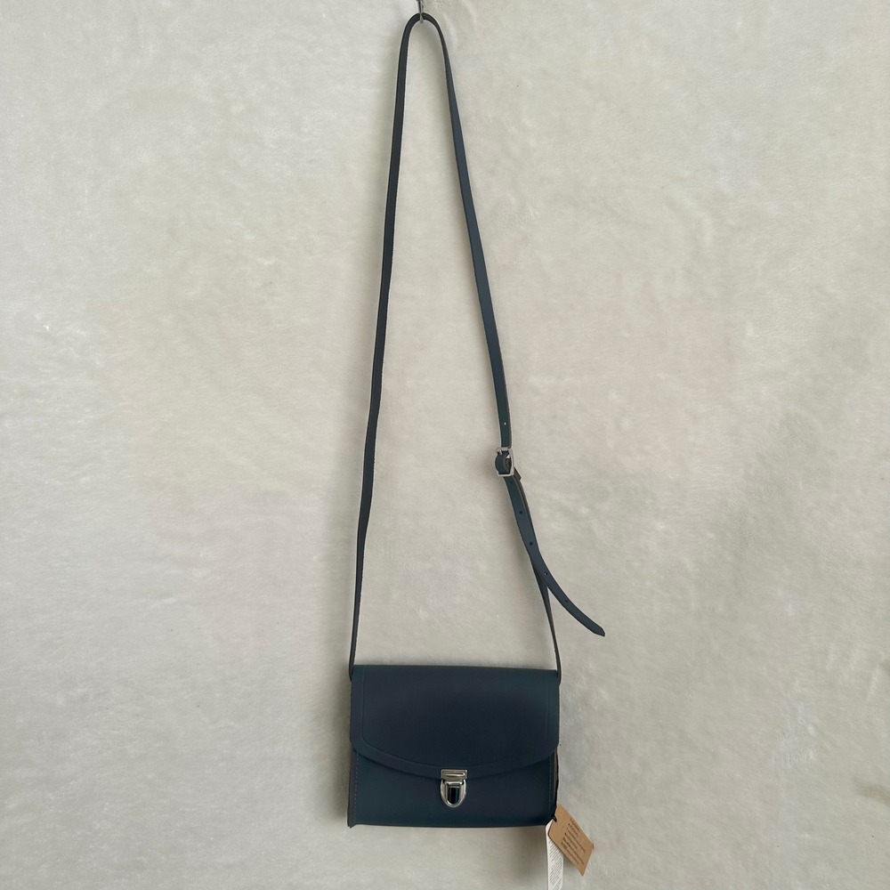 NWT Cambridge Satchel Company The Pushlock Leather Crossbody Bag British Purse M